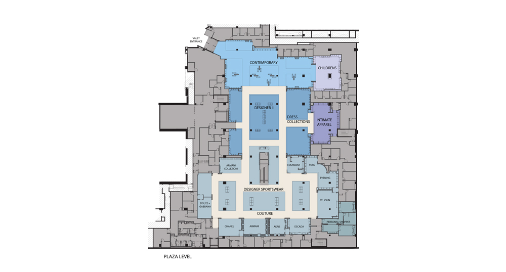 Neiman Marcus, The Bravern, Plaza Floor Plan, Bellevue, Washington